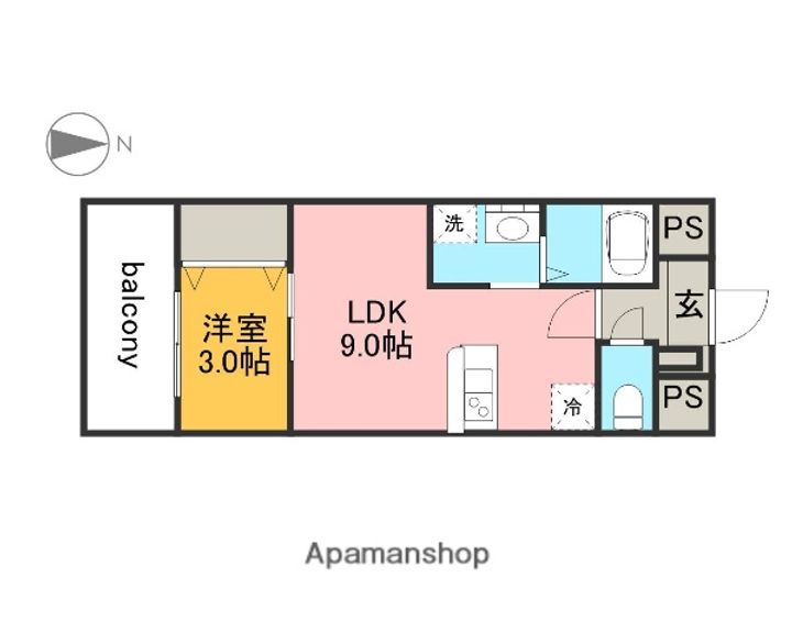 広島県広島市中区鶴見町の賃貸マンションの間取り