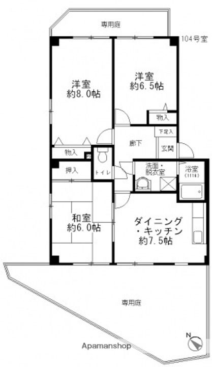 広島県広島市東区馬木4丁目の賃貸アパートの間取り