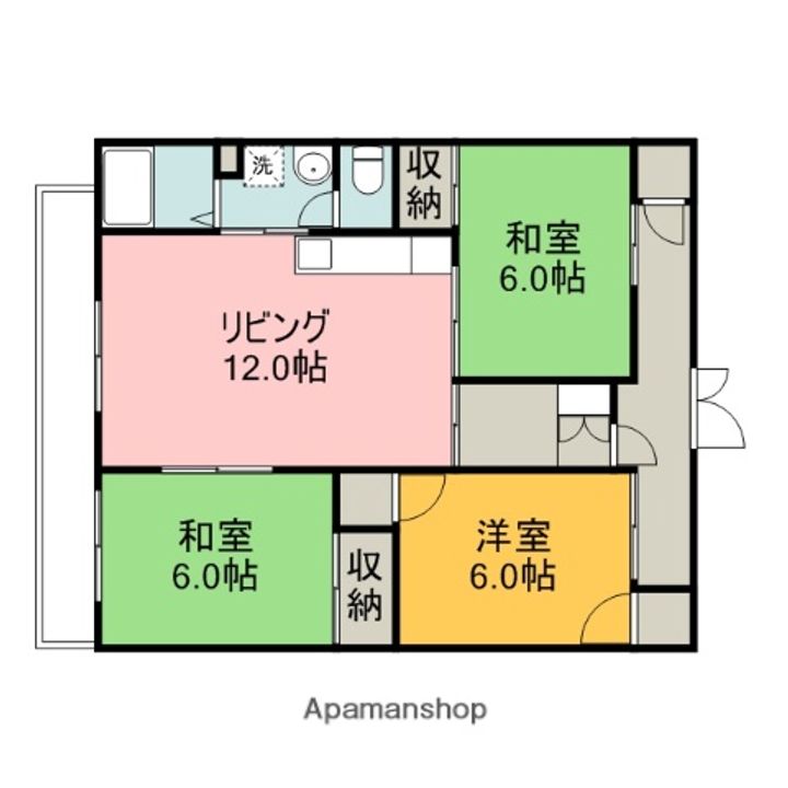 広島県広島市東区戸坂千足1丁目の賃貸マンションの間取り