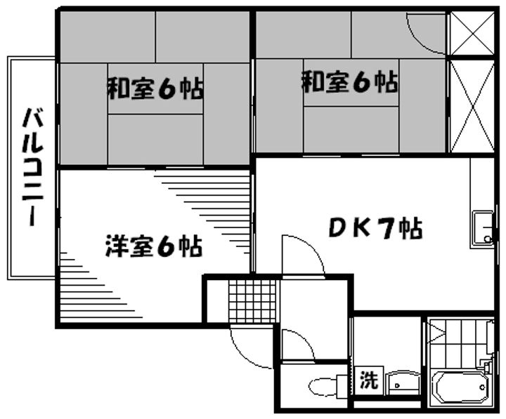 広島県広島市東区中山上2丁目の賃貸アパートの間取り