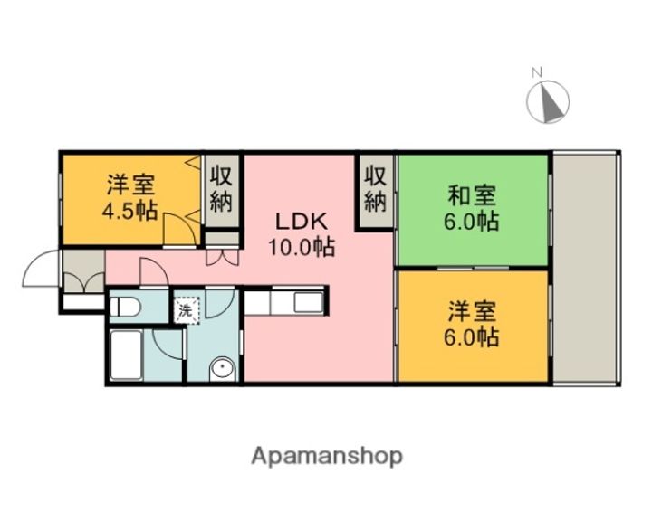 広島県広島市安佐南区高取北1丁目の賃貸マンションの間取り