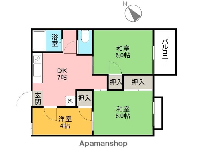 広島県広島市西区草津新町2丁目の賃貸アパートの間取り