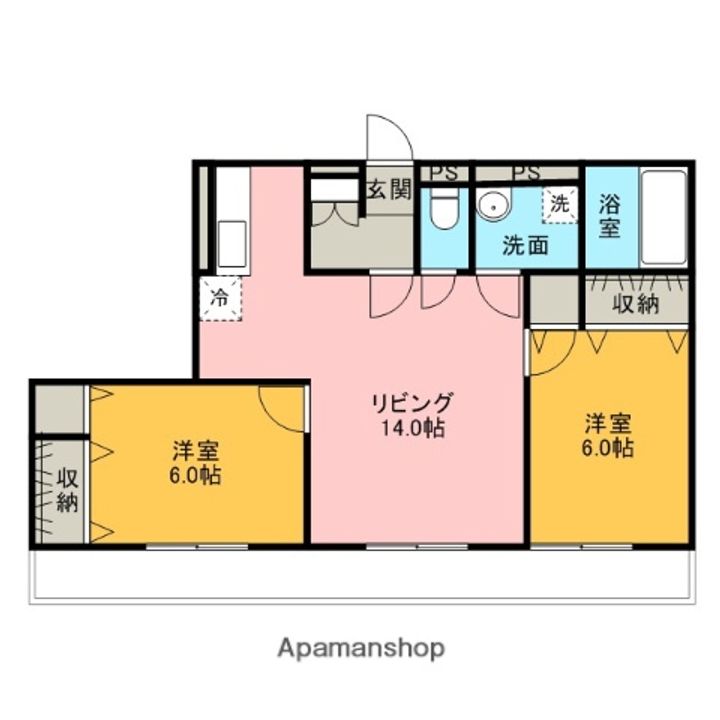 コスモポリス下見B棟306の間取り