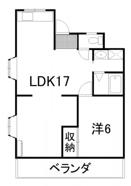 ラジュール 1LDK105号室の間取り
