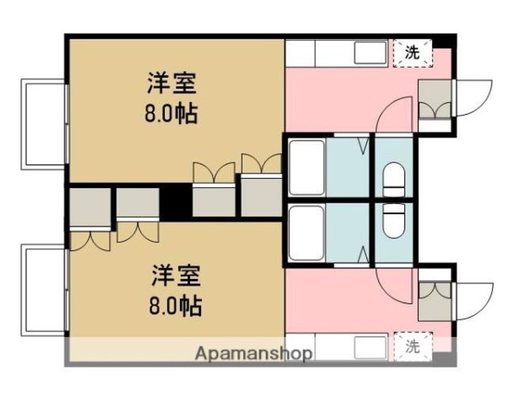 広島県東広島市西条町田口の賃貸アパートの間取り