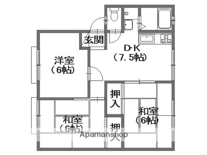 広島県広島市安佐南区西原4丁目の賃貸アパート202の間取り