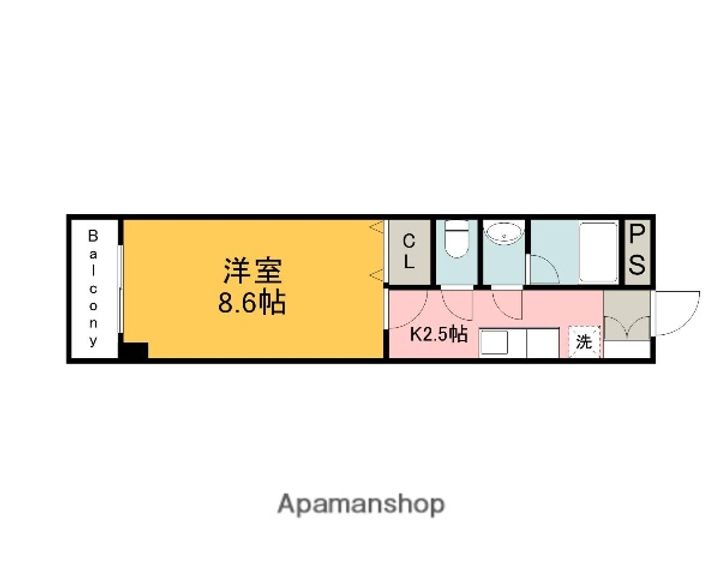広島県広島市中区千田町3丁目の賃貸マンション203の間取り