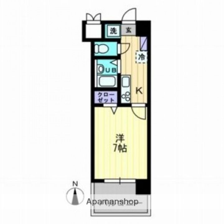 広島県広島市中区羽衣町の賃貸マンションの間取り