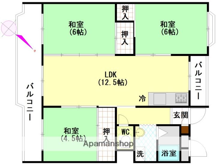 広島県広島市西区己斐上5丁目の賃貸マンションの間取り