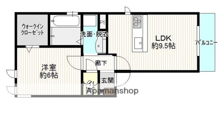 広島県広島市中区東白島町の賃貸アパートの間取り