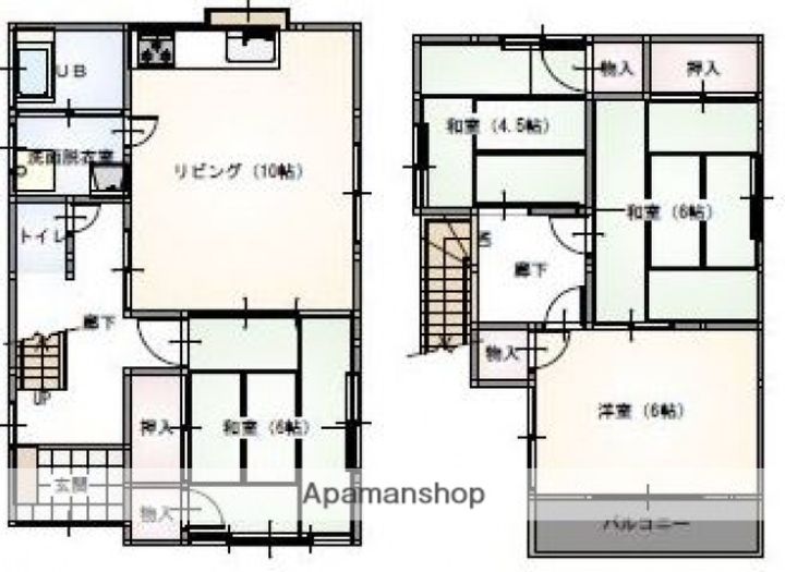 広島県広島市安佐南区緑井2丁目(一戸建)の賃貸物件の間取り
