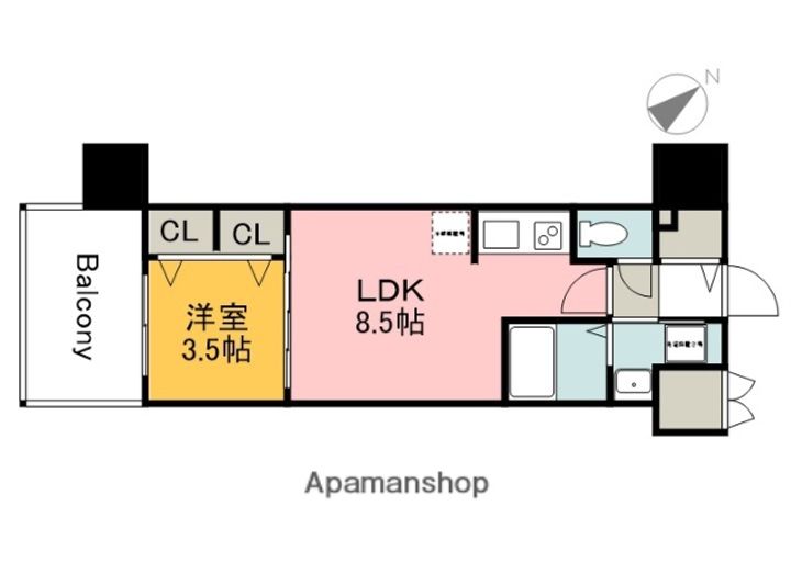 S−RESIDENCE空港通りAWESOMEの間取り