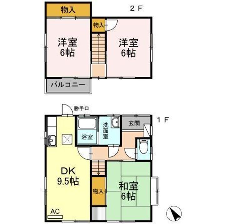 広島県広島市安佐南区川内6丁目(一戸建)の賃貸物件戸建ての間取り