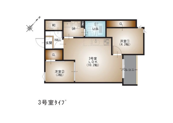REGALESTーF 古市303号室の間取り