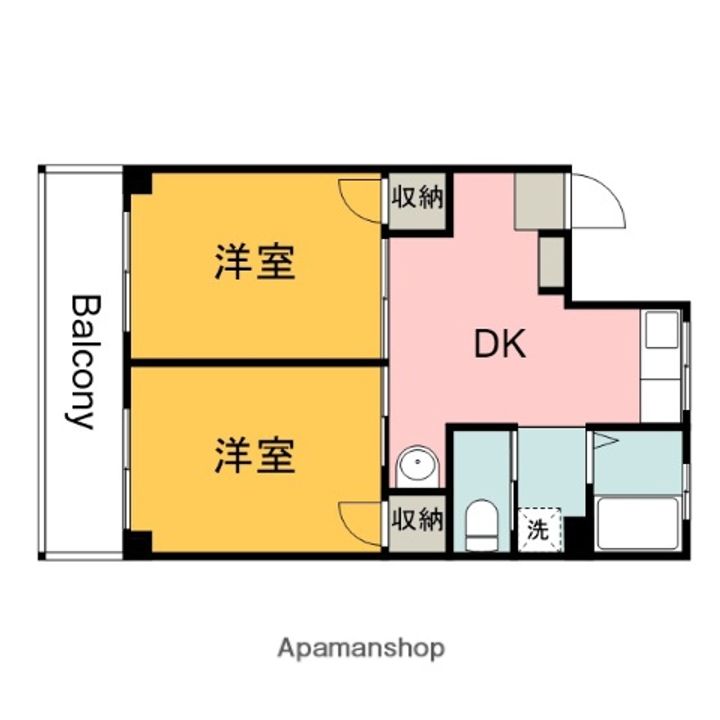 広島県広島市南区翠2丁目の賃貸マンションの間取り