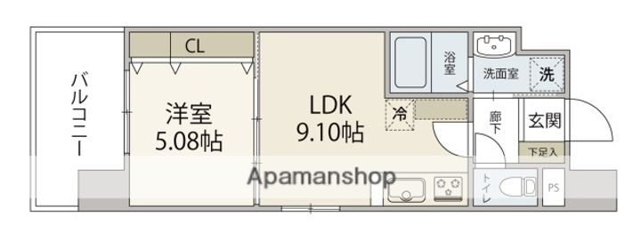 広島県広島市西区三篠町2丁目の賃貸マンションの間取り
