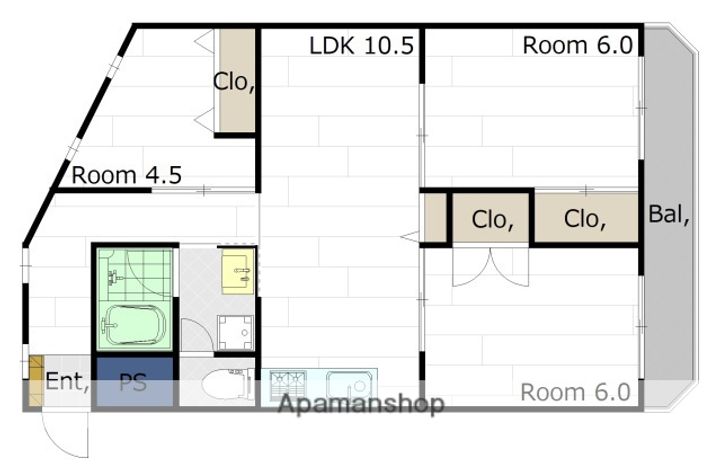 エーデル川内の間取り