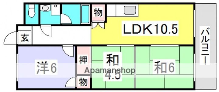 広島県広島市佐伯区五日市中央4丁目の賃貸マンションの間取り