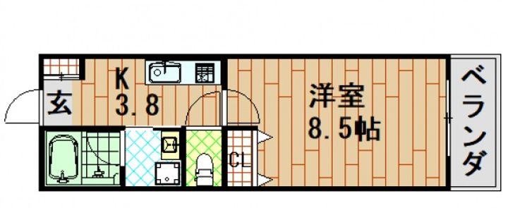 RIDERE(リーデレ)廿日市204号室の間取り