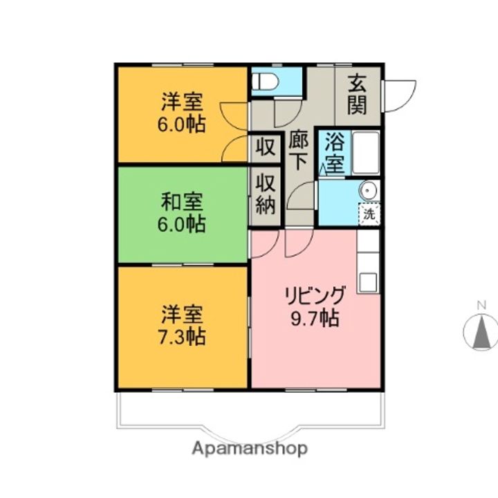 広島県東広島市八本松西2丁目の賃貸アパートの間取り
