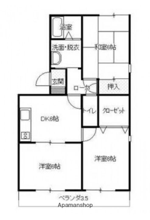 ニューハイコンスⅠ102の間取り