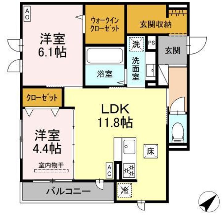 プレミア西条中央A棟の間取り