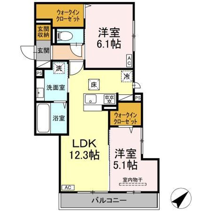 プレミア西条中央B棟の間取り