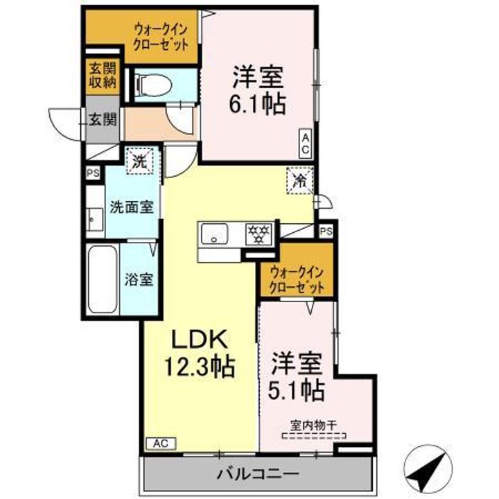 プレミア西条中央B棟の間取り