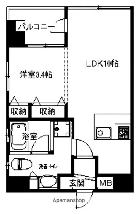 広島県広島市西区楠木町4丁目の賃貸マンションの間取り