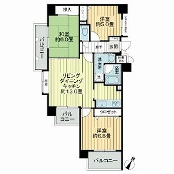 ライオンズマンション比治山公園の間取り