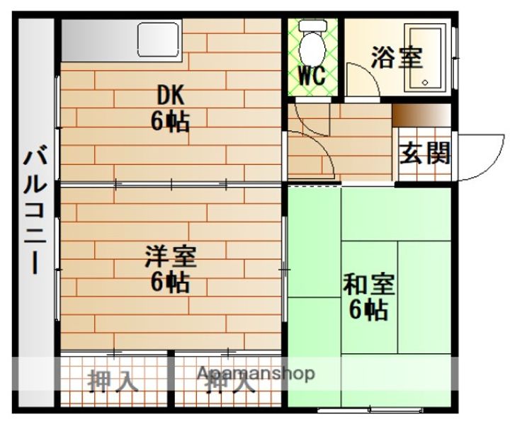 広島県広島市西区庚午南2丁目の賃貸マンションの間取り