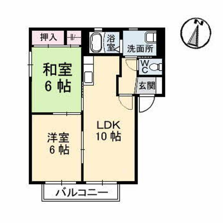 広島県広島市安佐南区東原2丁目の賃貸アパートの間取り