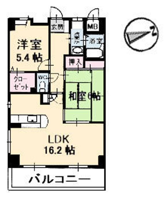 広島県広島市安佐南区中筋4丁目の賃貸マンションの間取り