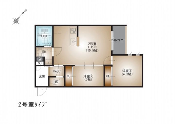 REGALESTーF 古市102号室の間取り
