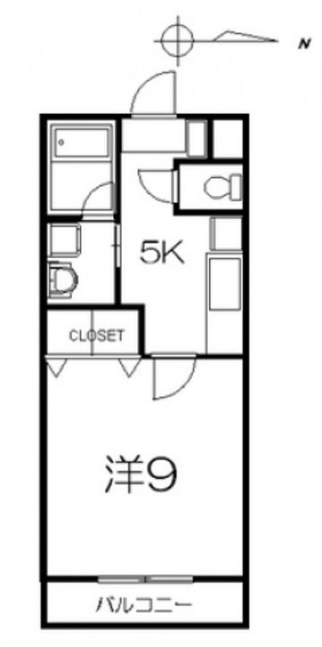 クニヒロマンションF205号室の間取り