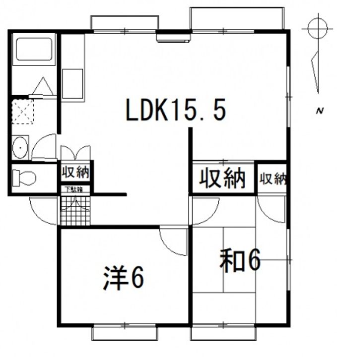 レジデンスTAKAHASI202号室の間取り