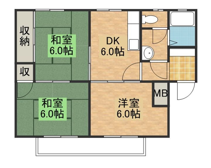 広島県広島市安芸区矢野東2丁目の賃貸マンションの間取り