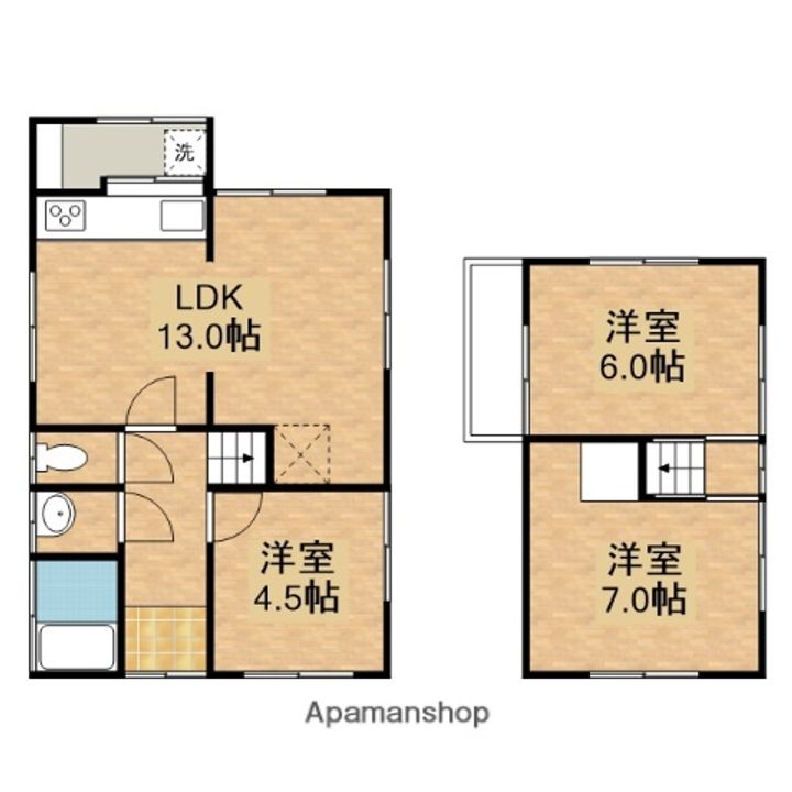 広島県広島市安芸区矢野西3丁目(一戸建)の賃貸物件の間取り