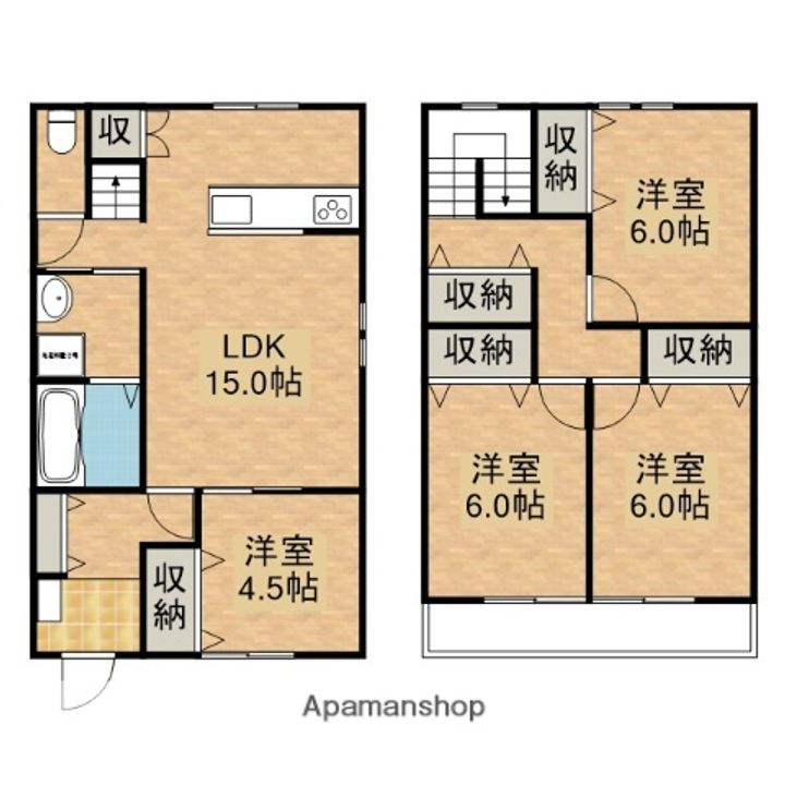 広島県安芸郡海田町国信1丁目(一戸建)の賃貸物件の間取り