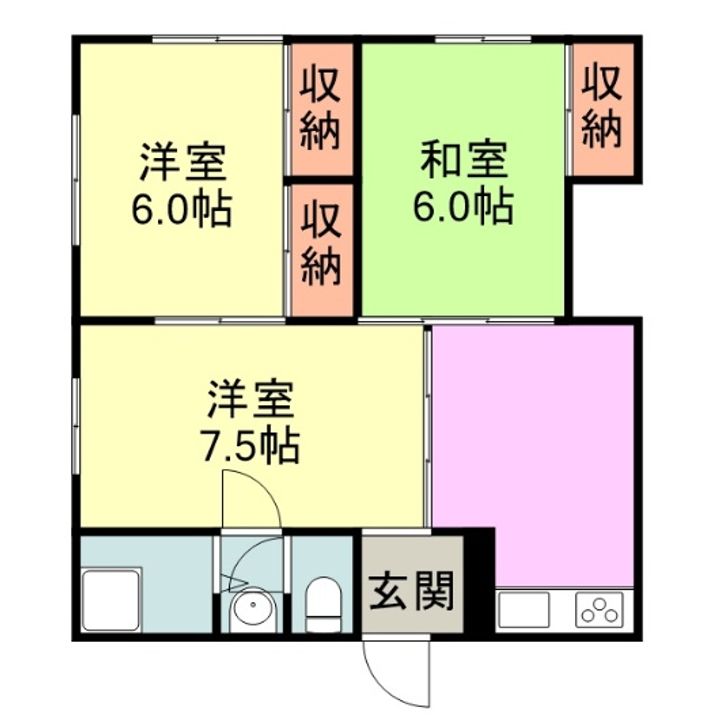 宇佐川ハイツの間取り