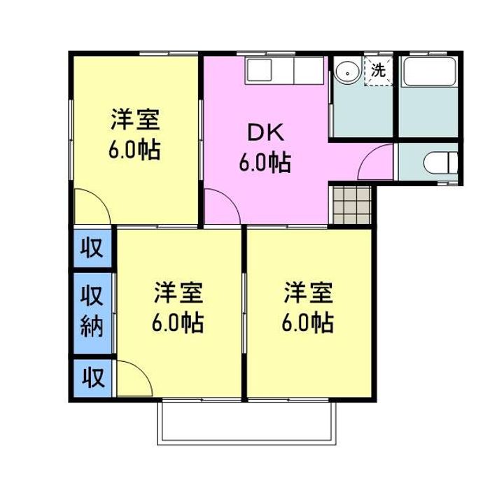 山口県岩国市尾津町2丁目の賃貸アパート101の間取り