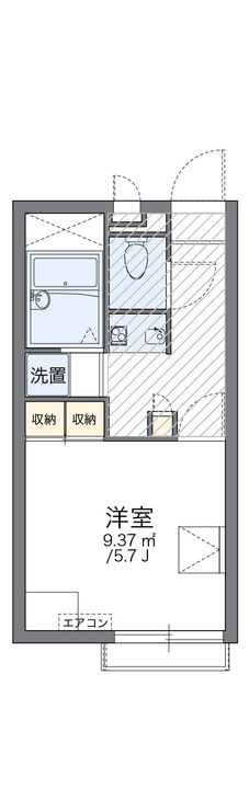 レオパレスリシェシール211の間取り