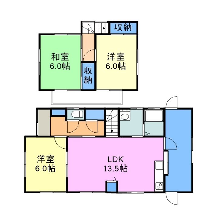 山口県岩国市由宇町西1丁目(一戸建)の賃貸物件の間取り