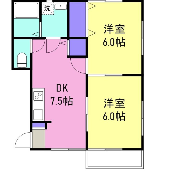 山口県岩国市門前町3丁目の賃貸アパートの間取り
