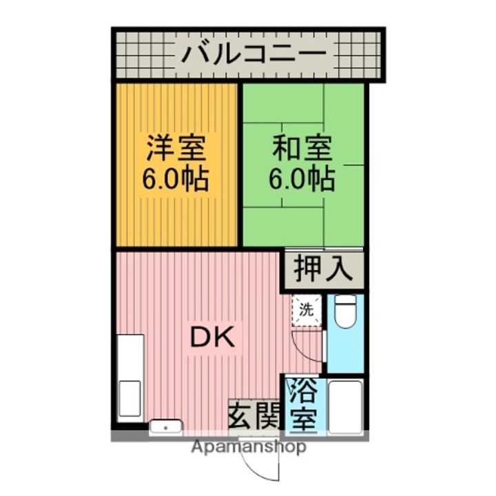 山口県岩国市今津町3丁目の賃貸マンションの間取り