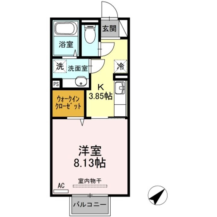 シャイン リーフ 山口 B棟の間取り