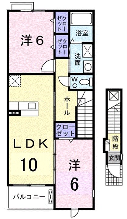 リリーベル Aの間取り