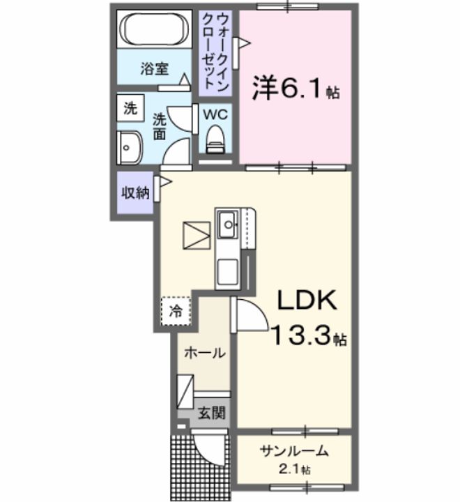 小郡下郷アパートの間取り