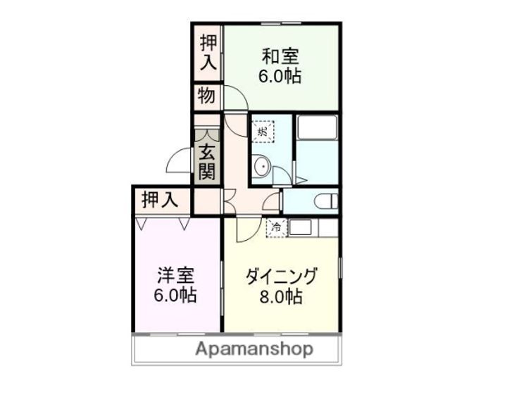 メゾンリベルテA棟(厚狭)102の間取り