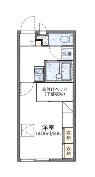 レオパレスレイク203の間取り